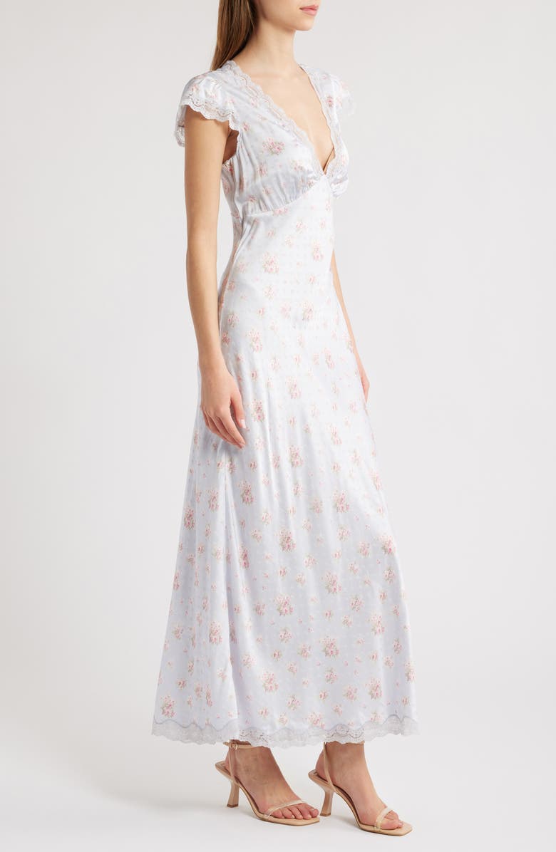 LoveShackFancy Theodore Floral Print Jacquard Dress, Alternate, color,