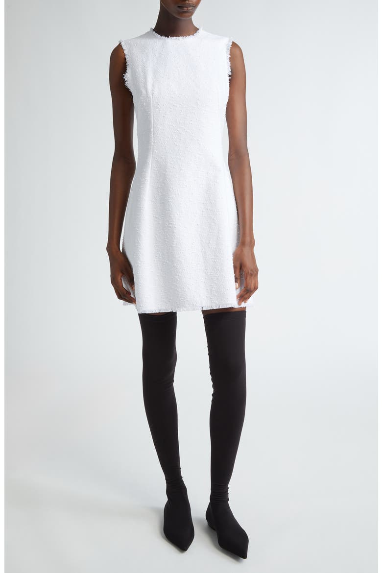 Rachel Sleeveless Tweed Minidress, Main, color, BIANCO OTTICO
