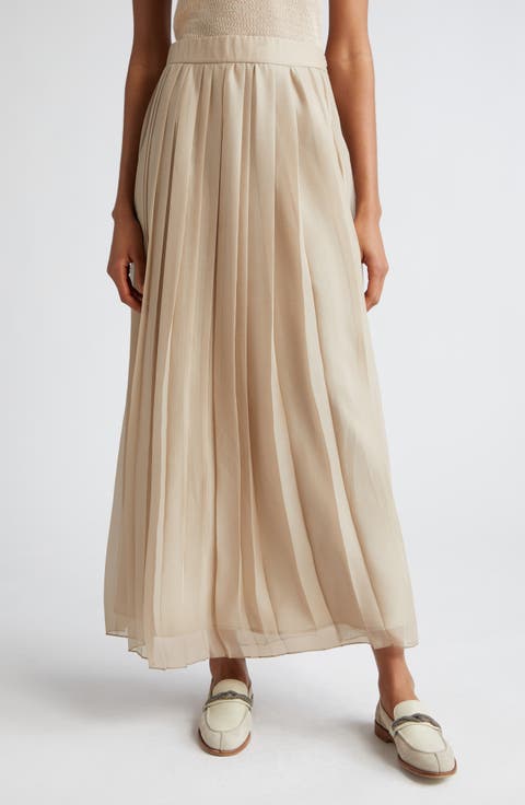 Pleated Maxi Skirt