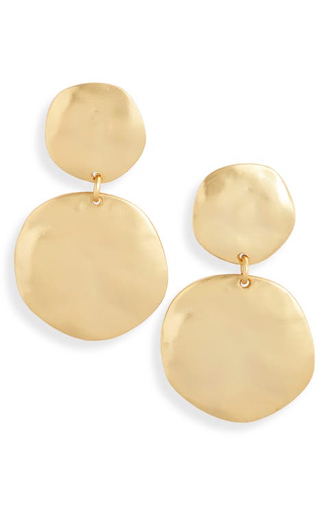 Double Disc Drop Earrings