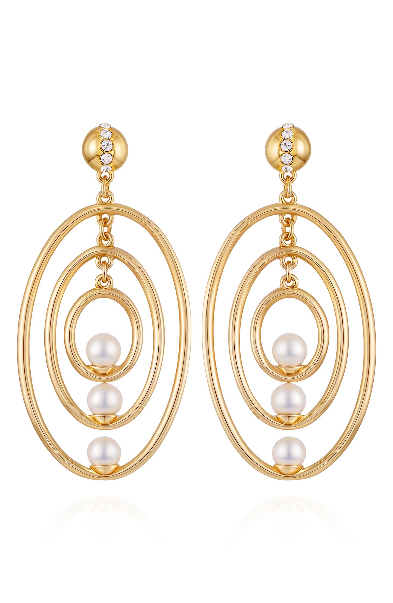 Vince Camuto Faux Pearl Circle Drop Earrings