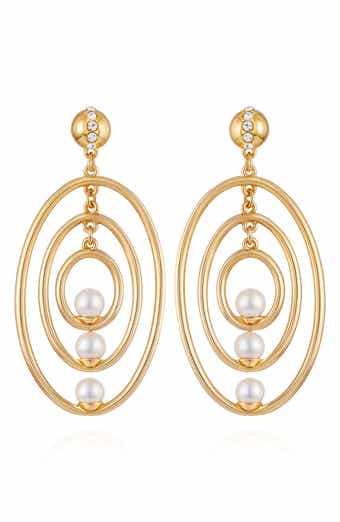 Vince Camuto Faux Pearl Circle Drop Earrings