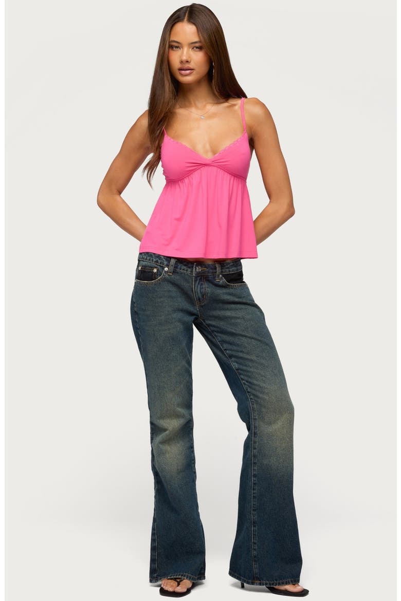 Belen Lace Trim Babydoll Camisole, Alternate, color, PINK