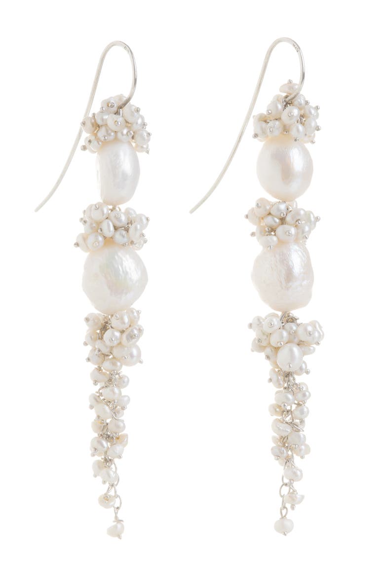 Baroque Pearl Long Drops, Main, color, Ivory