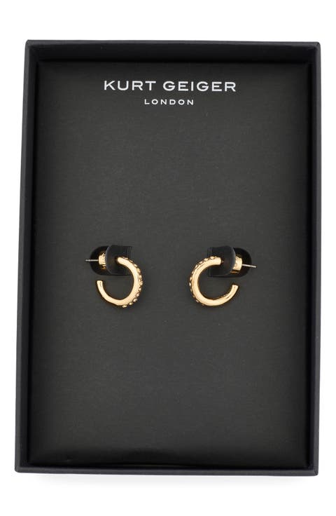 Pavé Crystal Mini Huggie Hoop Earrings