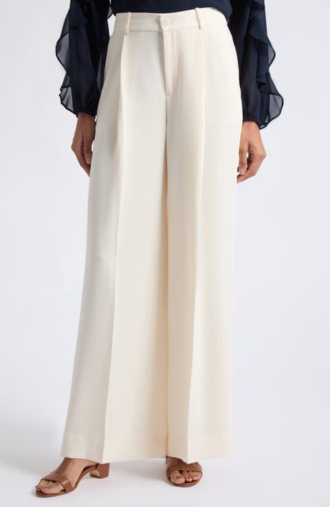 High Waist Georgette Wide Leg Pants