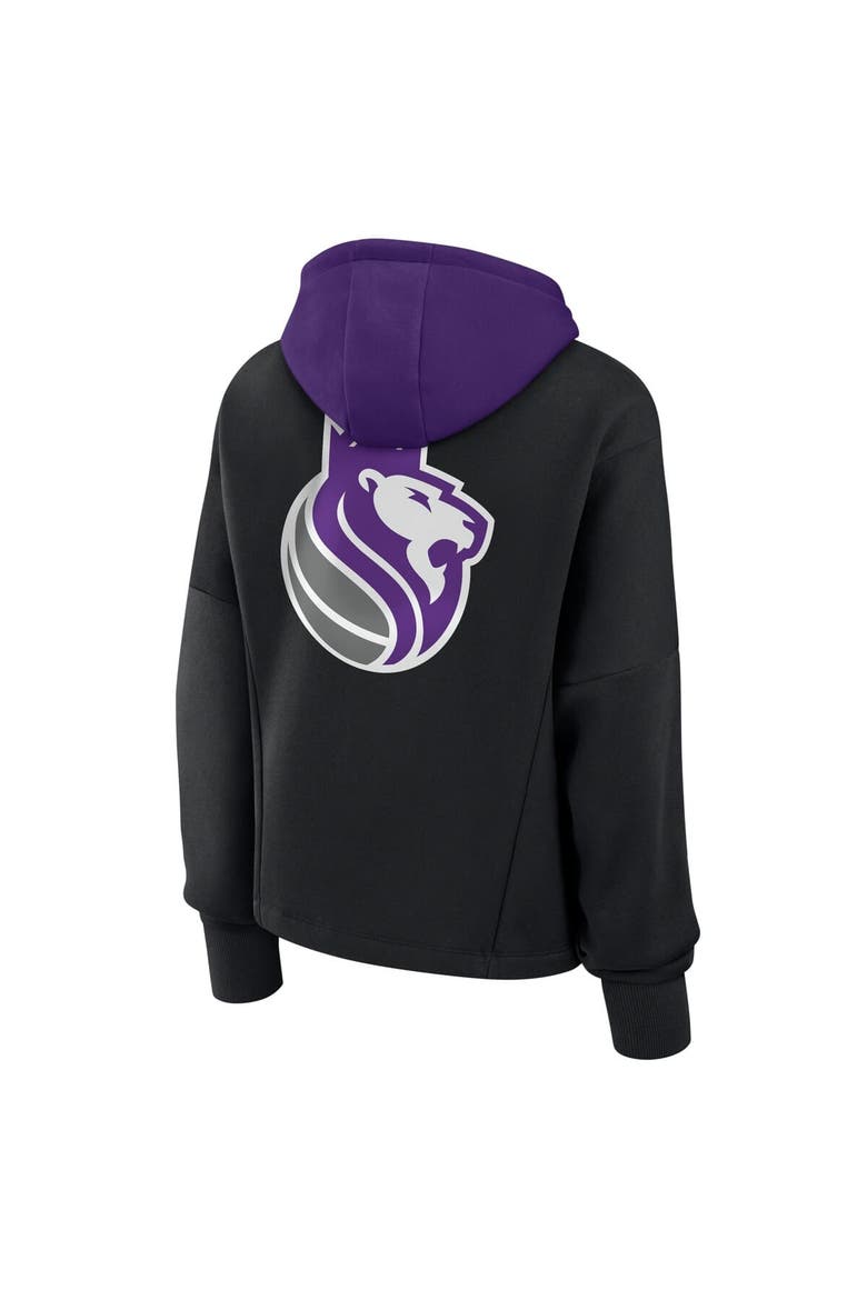 Women's Fanatics  Black Sacramento Kings Post Up Boxy Pullover Hoodie, Alternate, color, Black