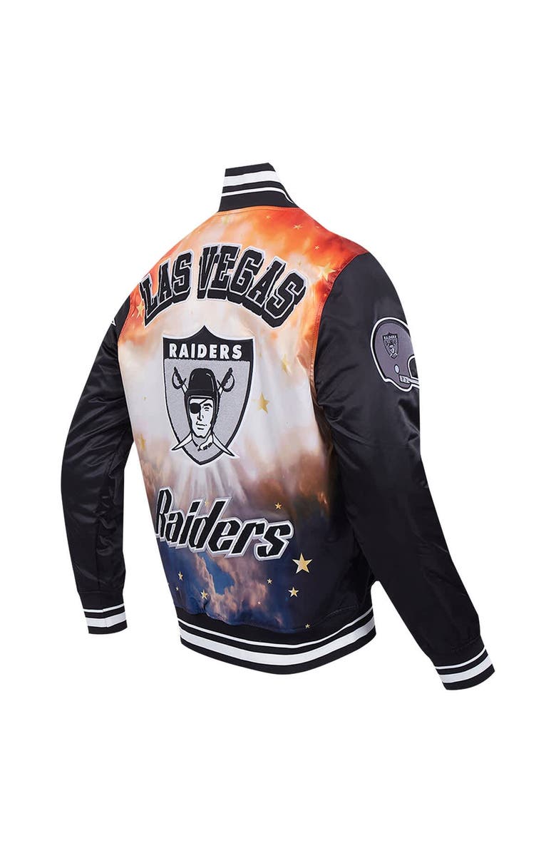 PRO STANDARD Men's Pro Standard Black Las Vegas Raiders Sublimated Satin Full-Snap Jacket, Alternate, color, Black