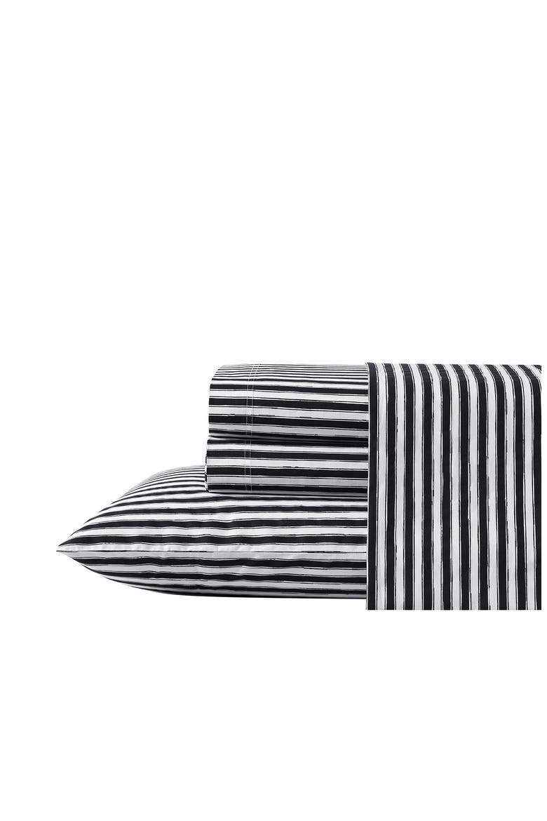 Sketchy Stripe 200 Thread Count Cotton Percale Sheet Set, Main, color, WHITE