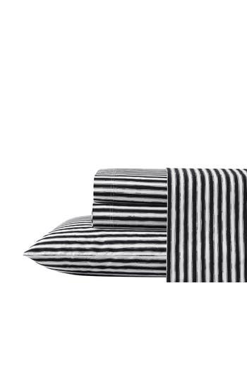 Betsey Johnson Sketchy Stripe 200 Thread Count Cotton Percale Sheet Set In White