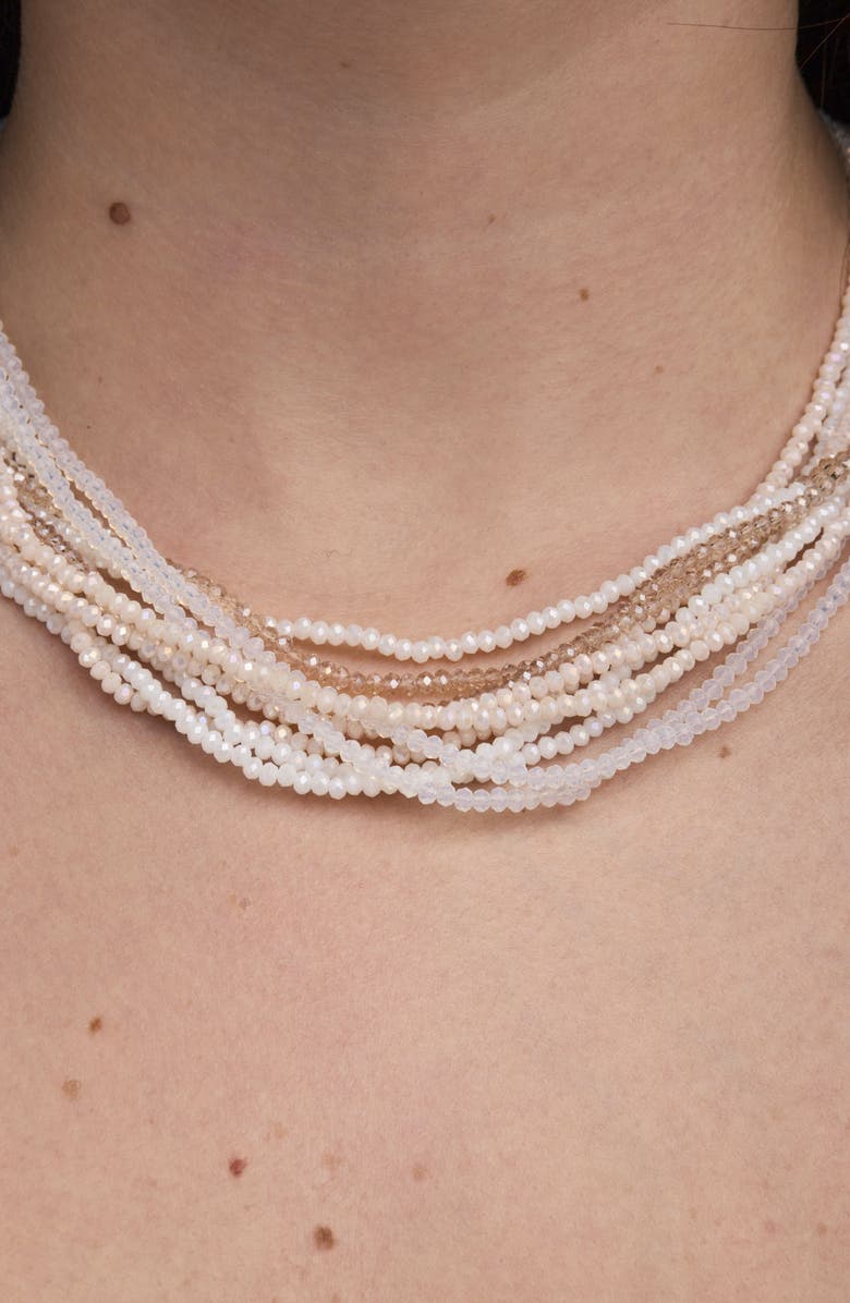 SAACHI Multi Strand Beaded Necklace, Alternate, color, White