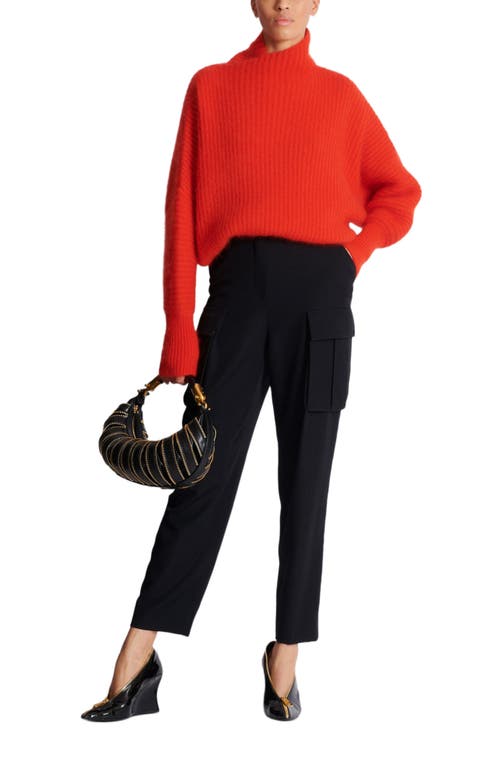 Balmain Mohair Knit Jumper With Collar Detail In Gold