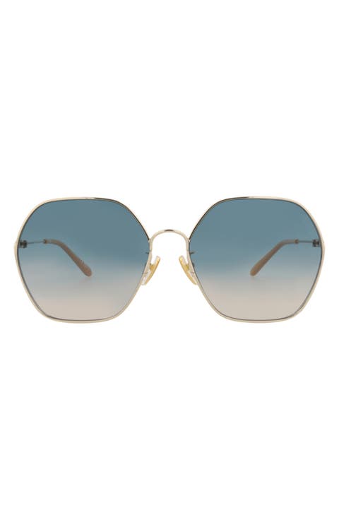 59mm Rectangular Gradient Sunglasses