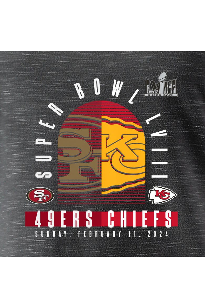 Women's Fanatics Branded  Charcoal Kansas City Chiefs vs. San Francisco 49ers Super Bowl LVIII Matchup Final Battle V-Neck T-Shirt, Alternate, color, Charcoal