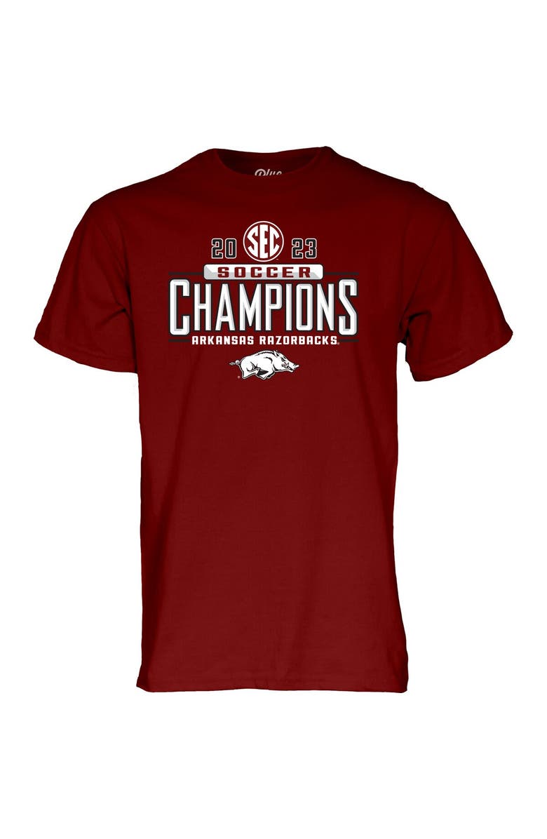 BLUE 84 Unisex Blue 84  Cardinal Arkansas Razorbacks 2023 SEC Women's Soccer Regular Season Champions Locker Room T-Shirt, Alternate, color, 