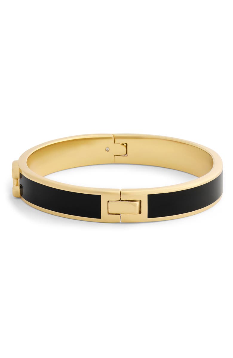 COACH Signature C Enamel Hinge Bangle, Alternate, color, Black/ Gold