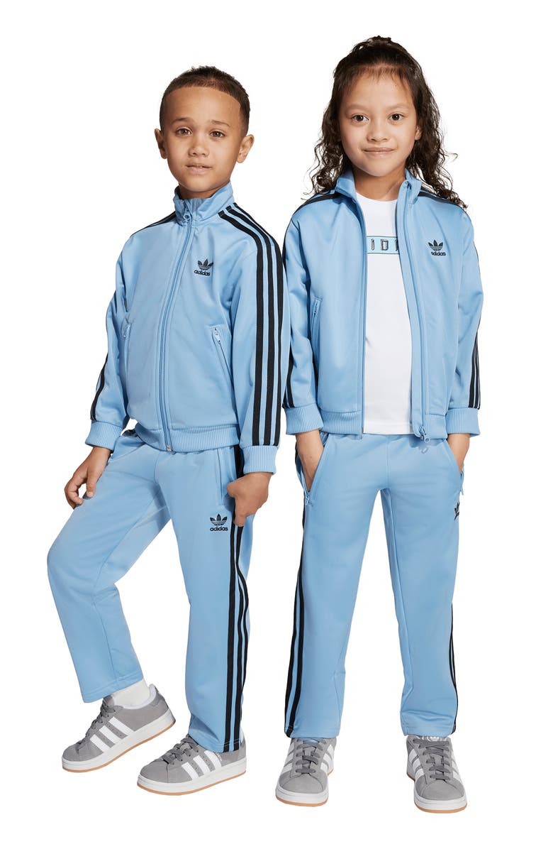 adidas Originals Kids' Firebird Recycled Polyester Track Jacket & Pants Set, Alternate, color, Ash Blue
