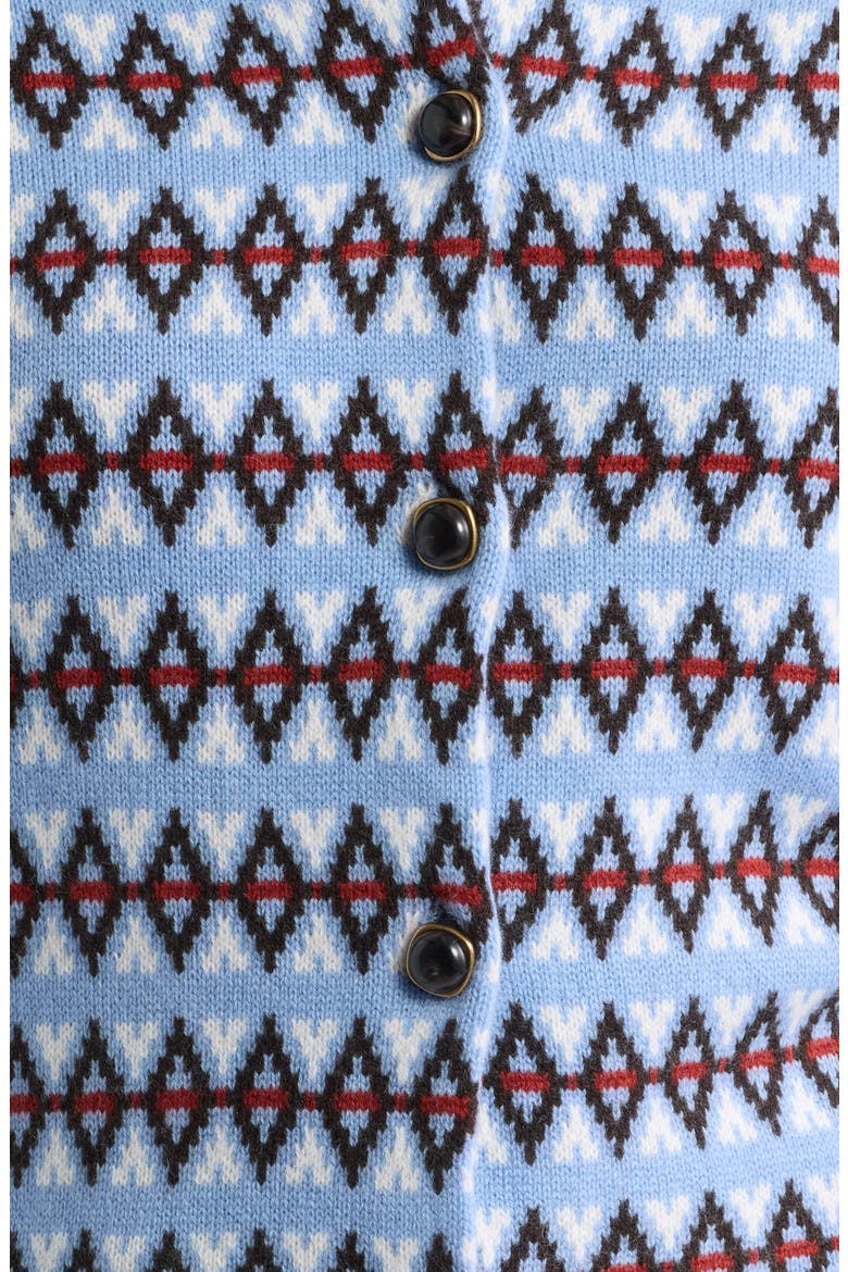 The Wool & Cashmere Cardigan, Alternate, color, PERIWINKLE FAIRISLE