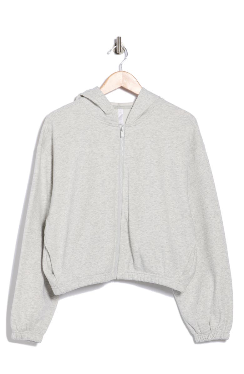 Z by Zella Feather Fleece Zip Hoodie, Alternate, color, Grey Light Heather