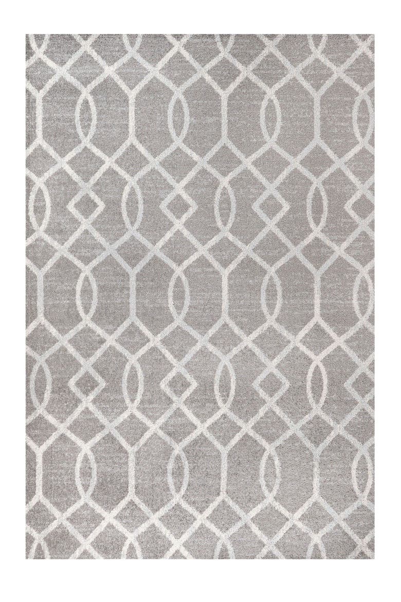 Asilah Ogee Fretwork Area Rug, Alternate, color, Dark Gray/Cream