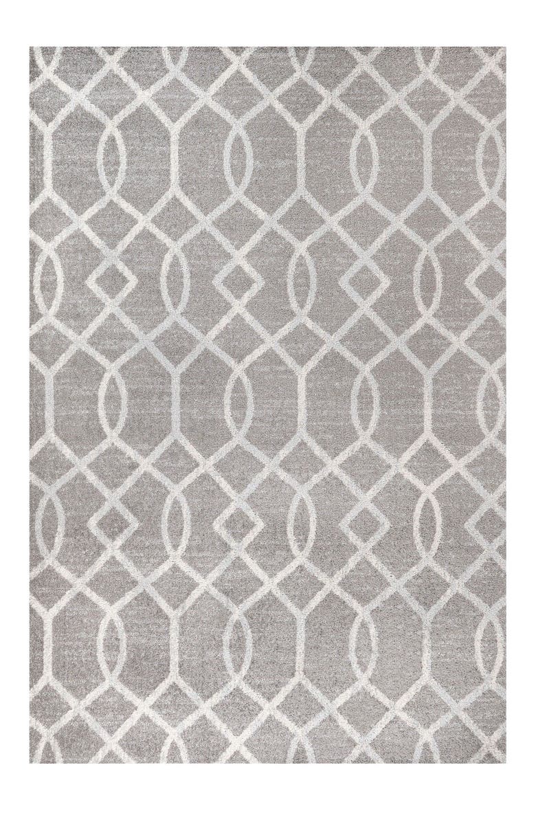 JONATHAN Y Asilah Ogee Fretwork Area Rug, Alternate, color, Dark Gray/Cream