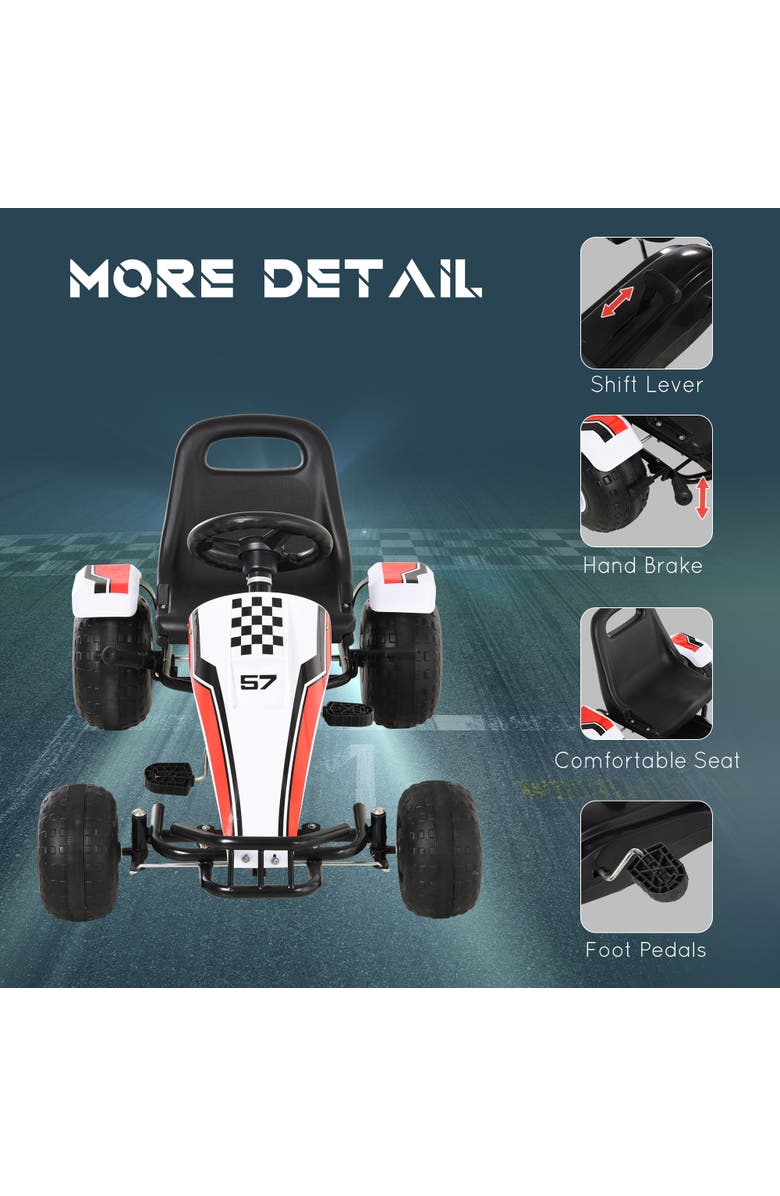 Aosom Kids Pedal Go Kart, Racing Style, Alternate, color, 