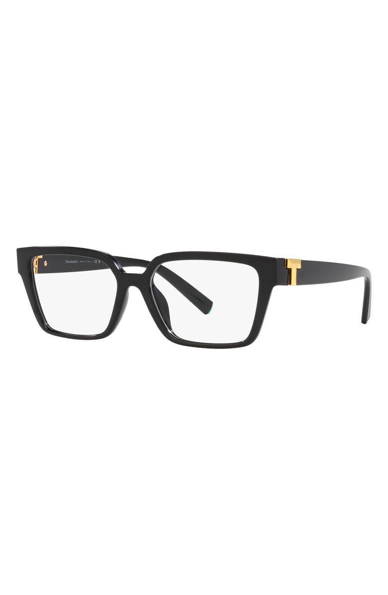 Tiffany & Co. 55mm Rectangular Optical Glasses, Alternate, color, Black