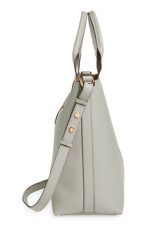 Tod's Small Ebr Top Handle Leather Tote In Cromo Chiaro