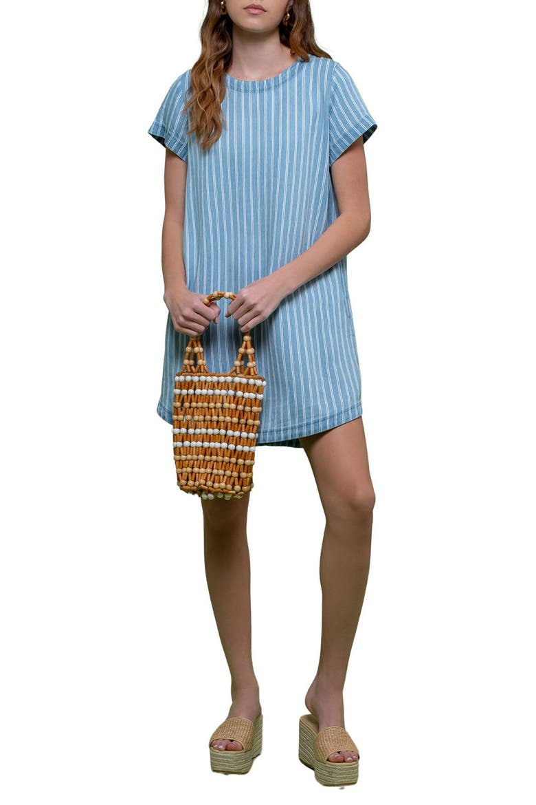 Striped Shirtdress, Main, color, DENIM