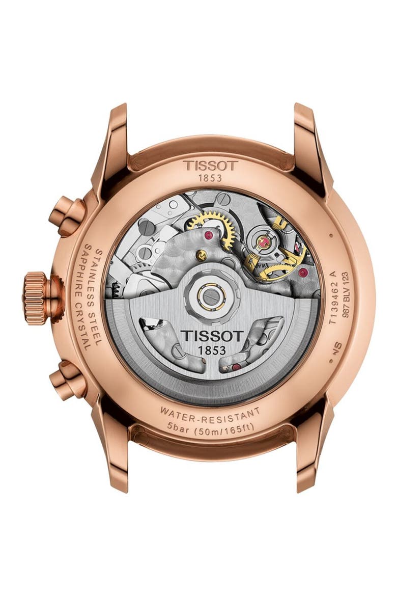 Chemin Des Tourelles Automatic Chronograph Leather Strap Watch, 42mm, Alternate, color, BROWN