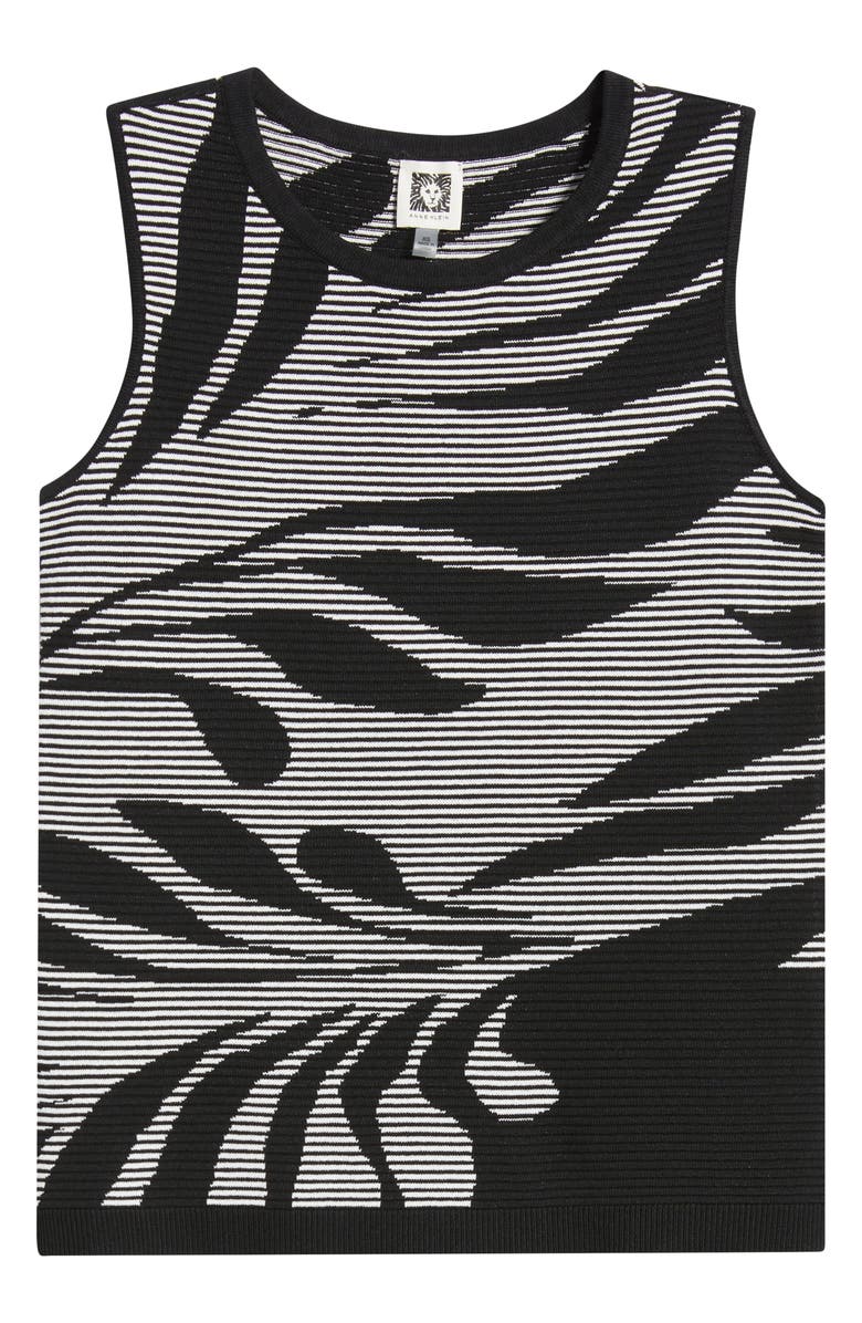 Anne Klein Graphic Tank, Alternate, color, Anne Black/ White Dove