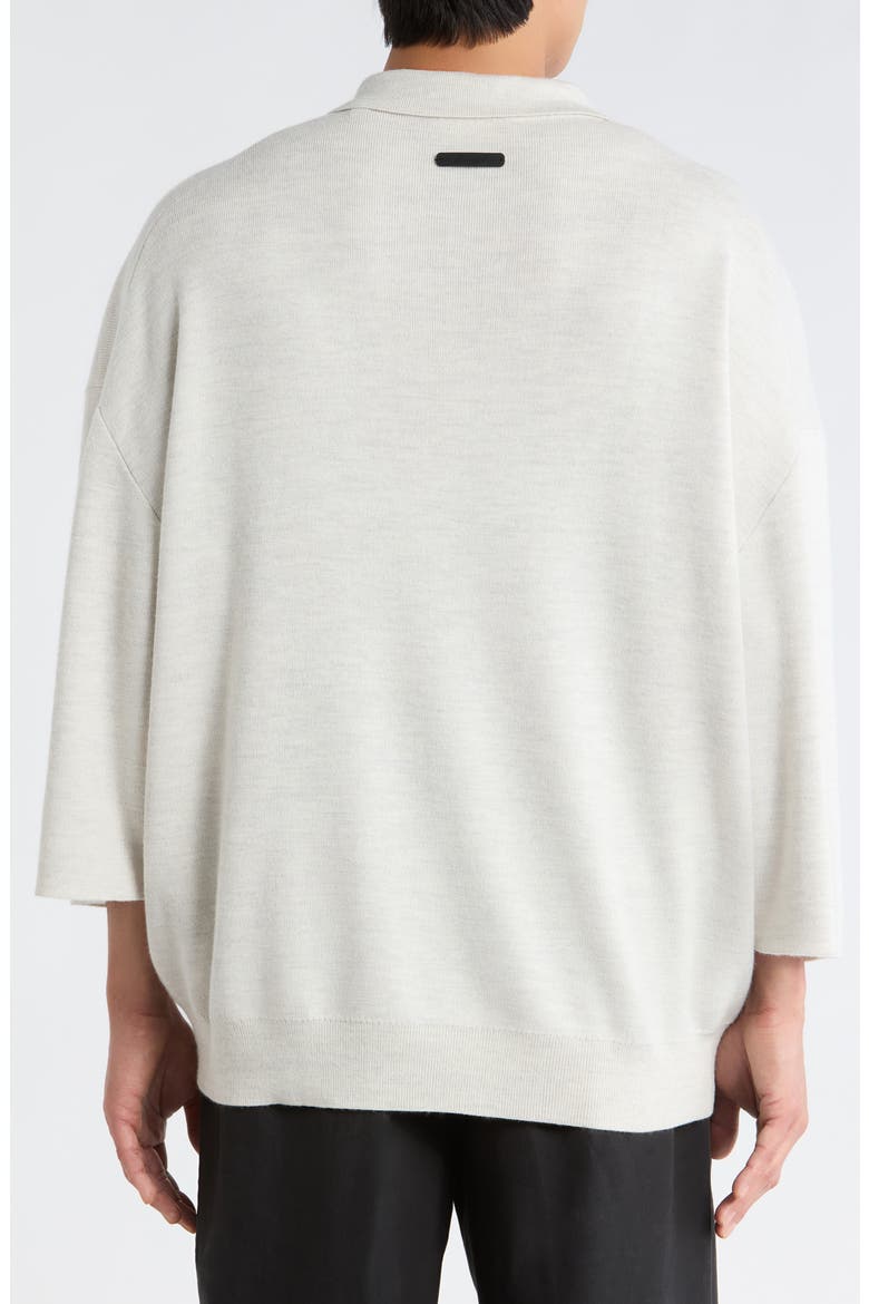 Signature Wool Polo Sweater, Alternate, color, HEATHER OATMEAL