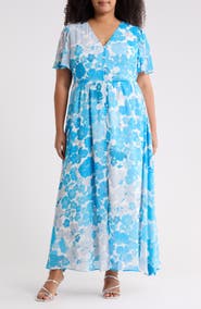 SUGARLIPS Kerela Floral Linana Button Maxi Dress
