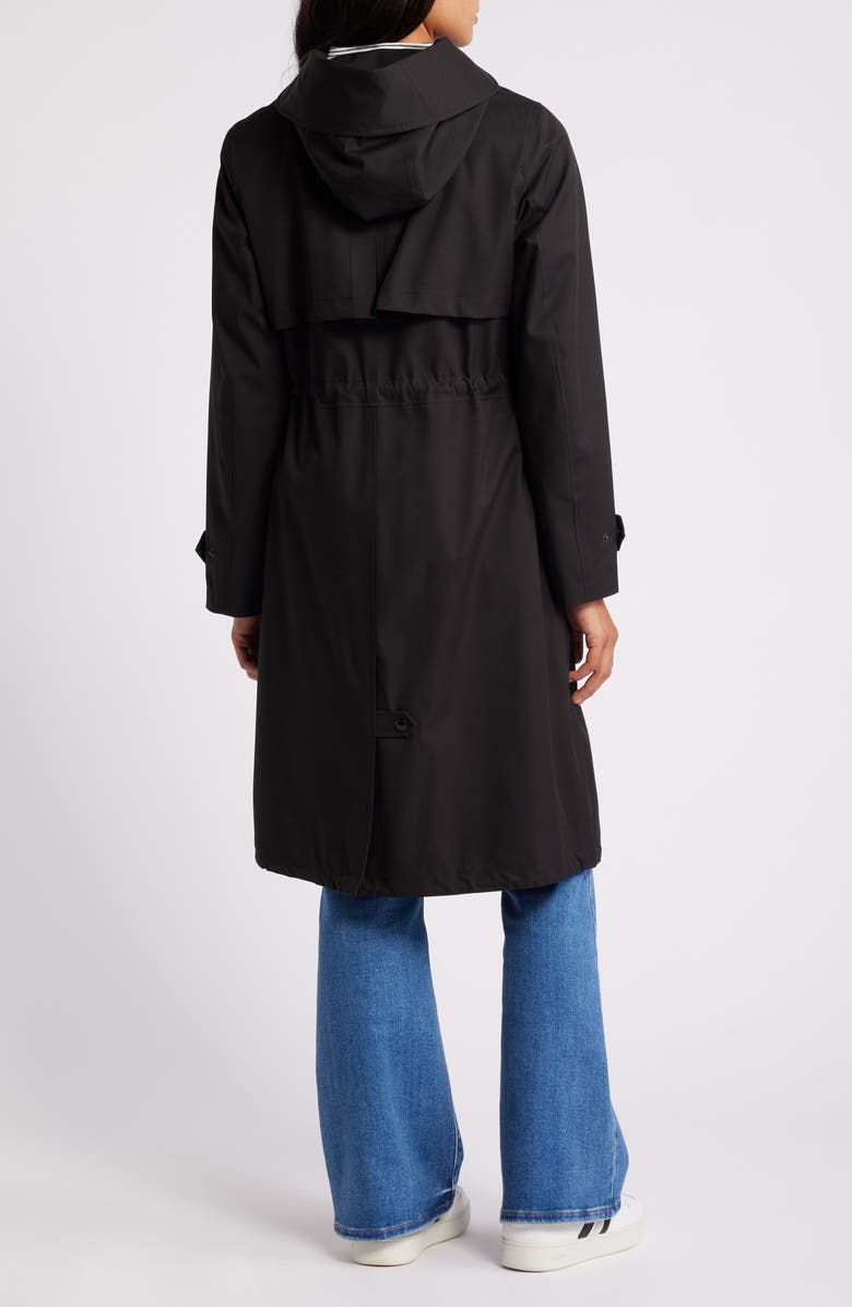 Sam Edelman Hooded Longline Coat, Alternate, color, Black