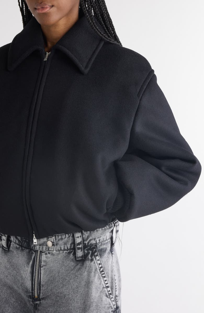 Acne Studios Owella Wool Blend Felt Bomber Jacket, Alternate, color, 