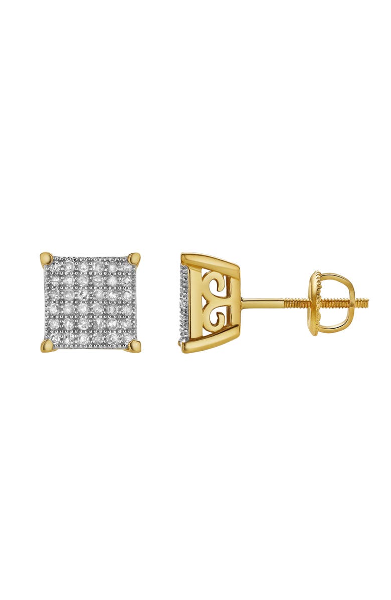 LuvMyJewelry Valindra 10K Yellow Gold Cluster Diamond Unisex Earrings - 0.49 Cts, Alternate, color,