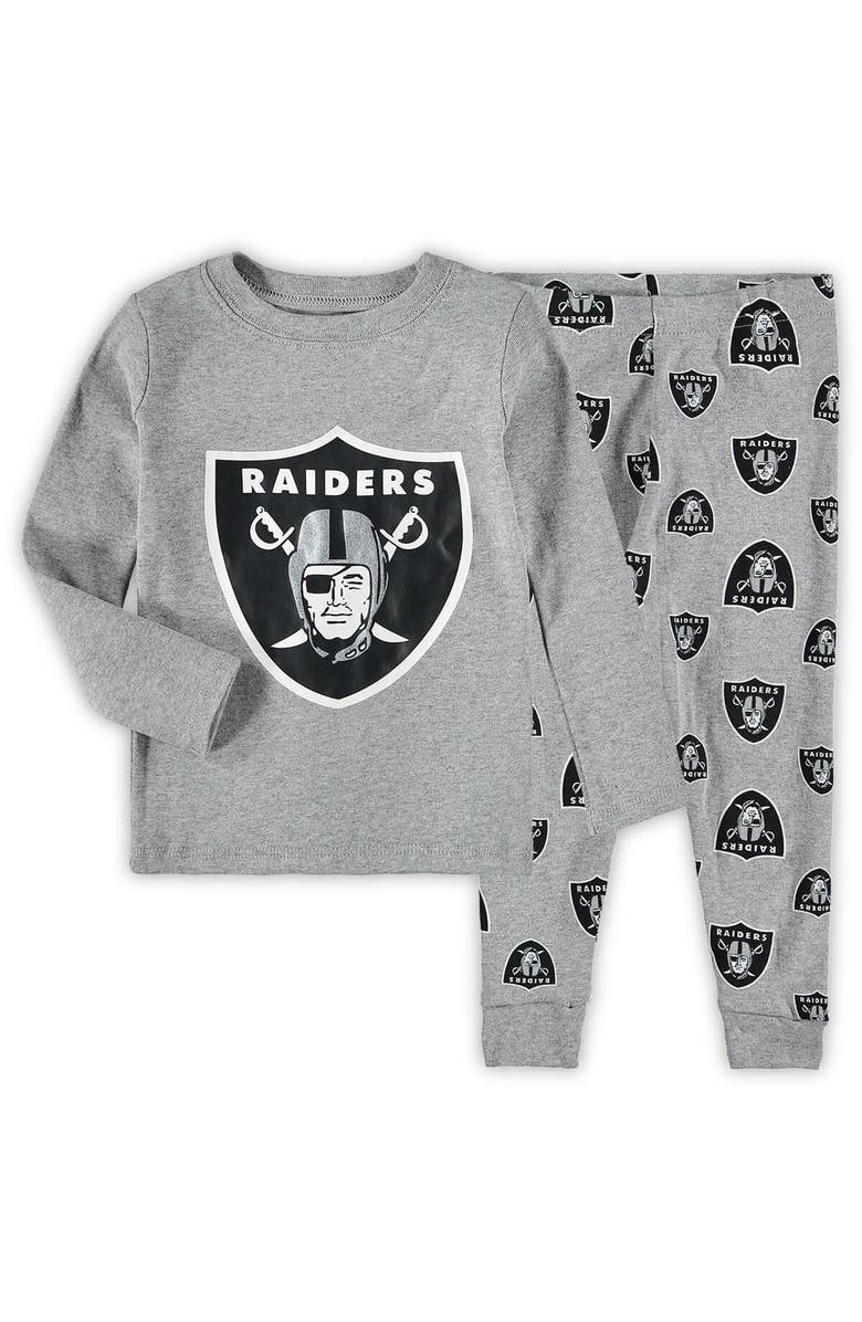 Outerstuff Toddler Heathered Gray Las Vegas Raiders Sleep Set, Alternate, color,