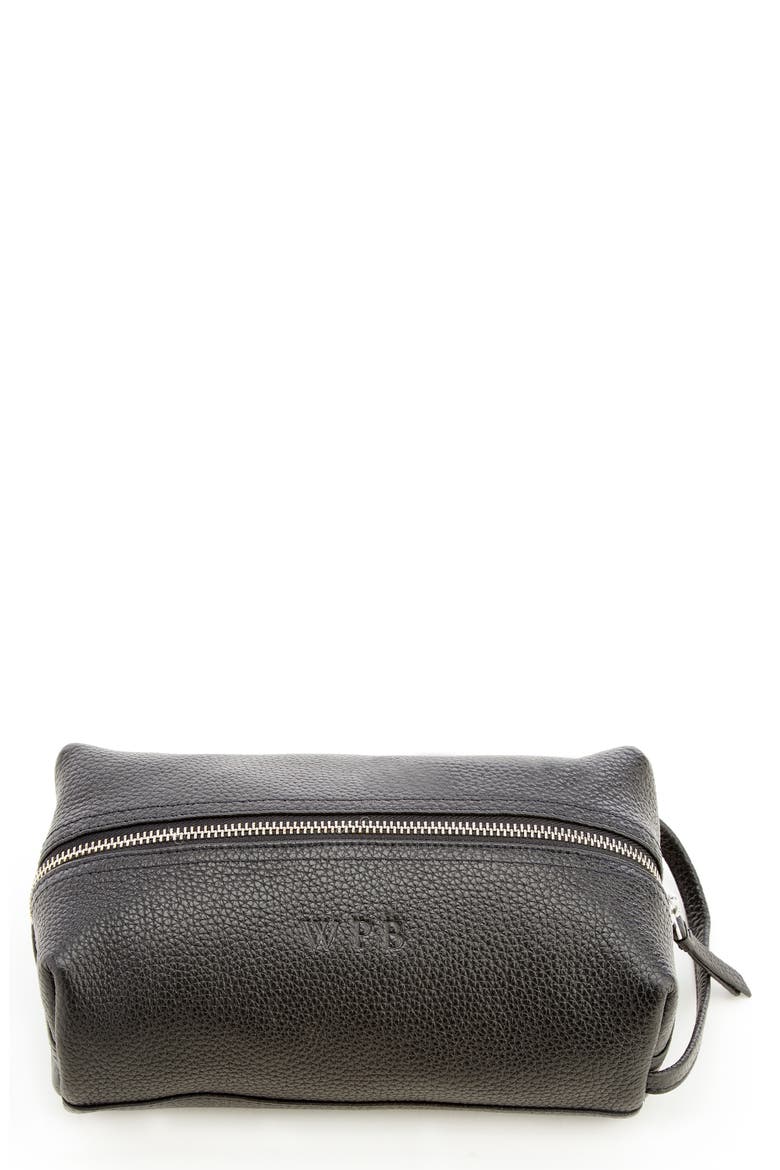Personalized Small Toiletry Bag, Main, color, BLACK - SILVER FOIL