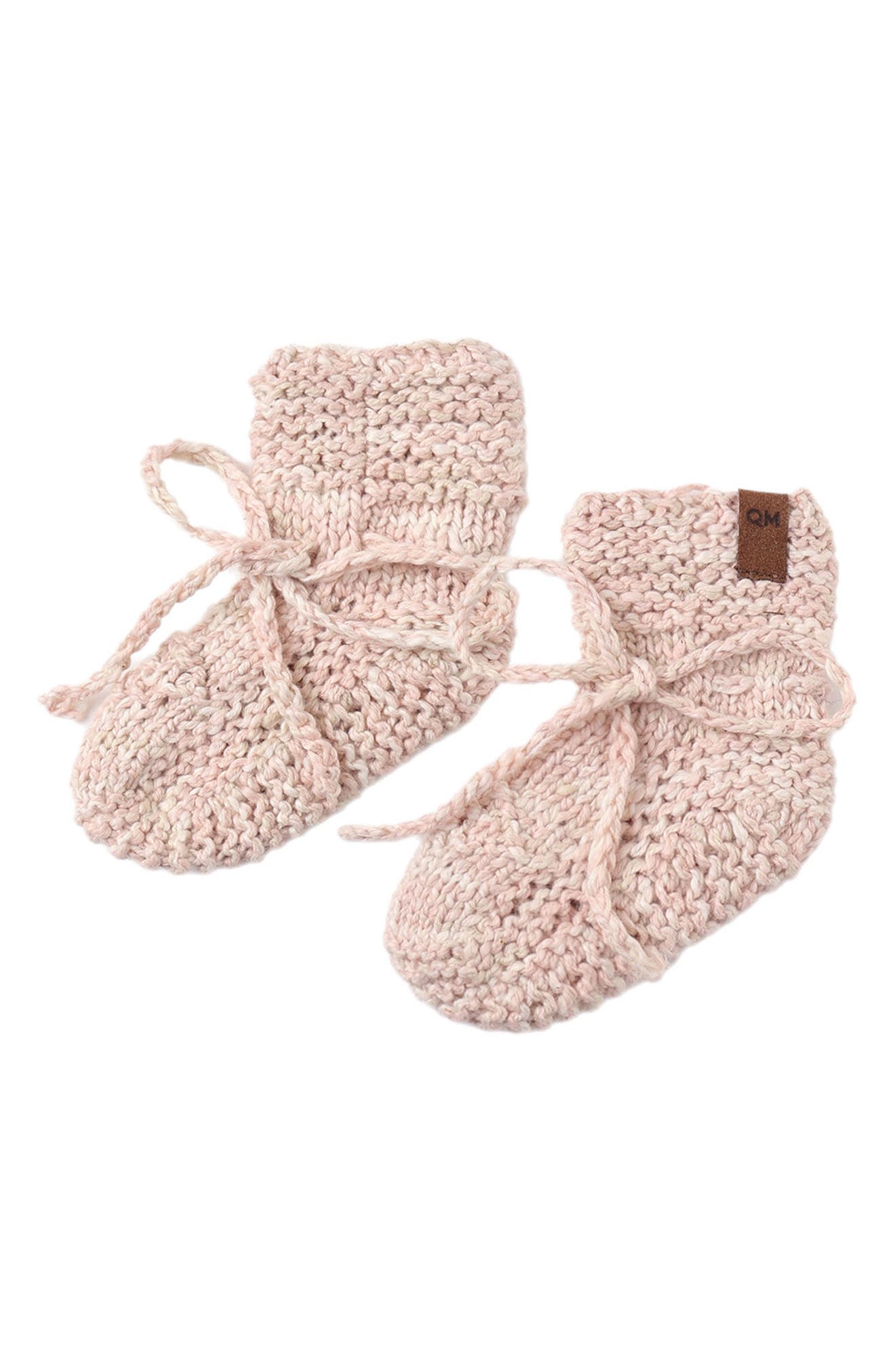 Knit Booties, Main, color, DUSTY-ROSE