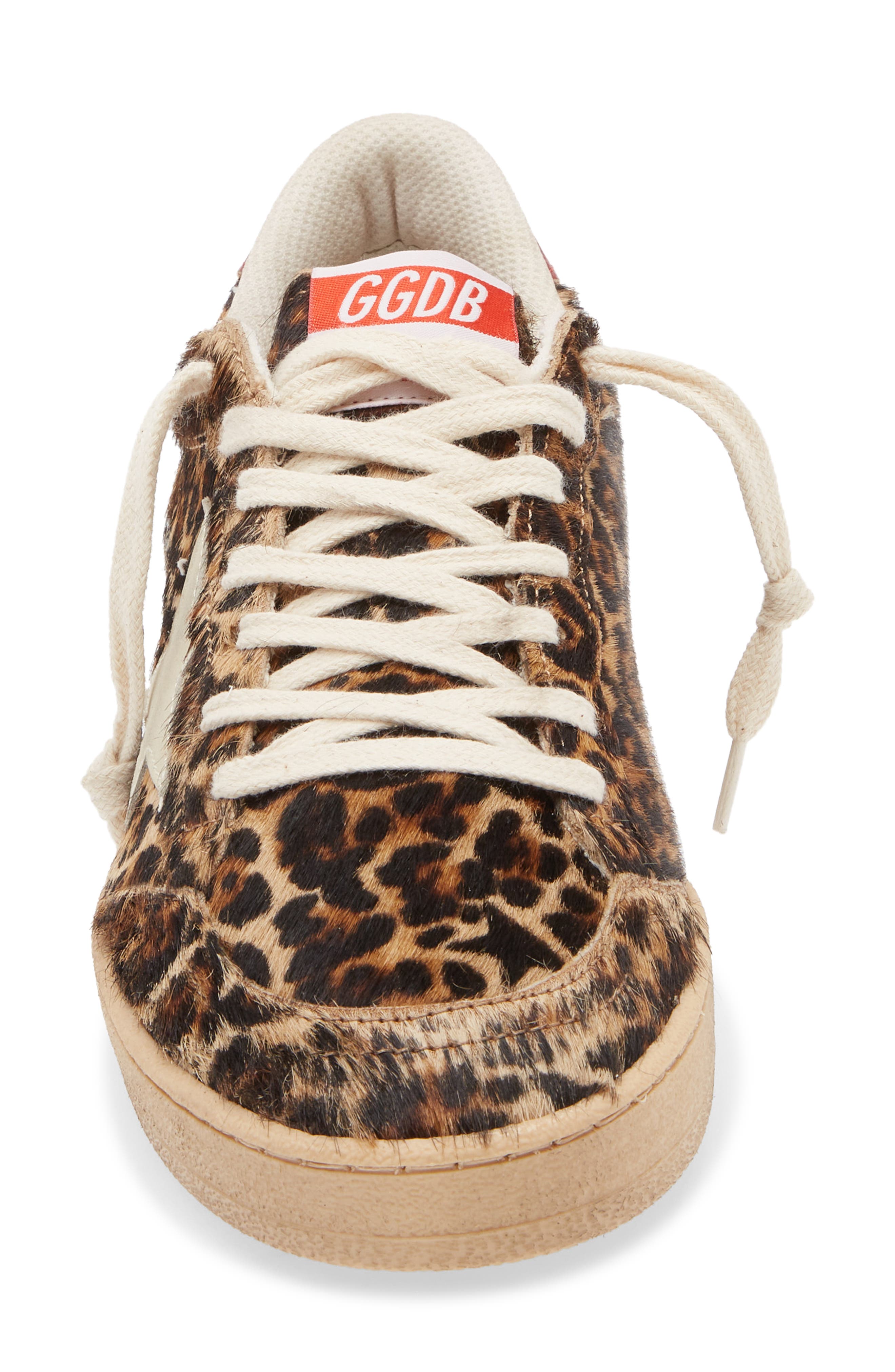 Golden Goose Ball Star Genuine Calf Hair Sneaker, Alternate, color, Leopard/ Ice/ Red
