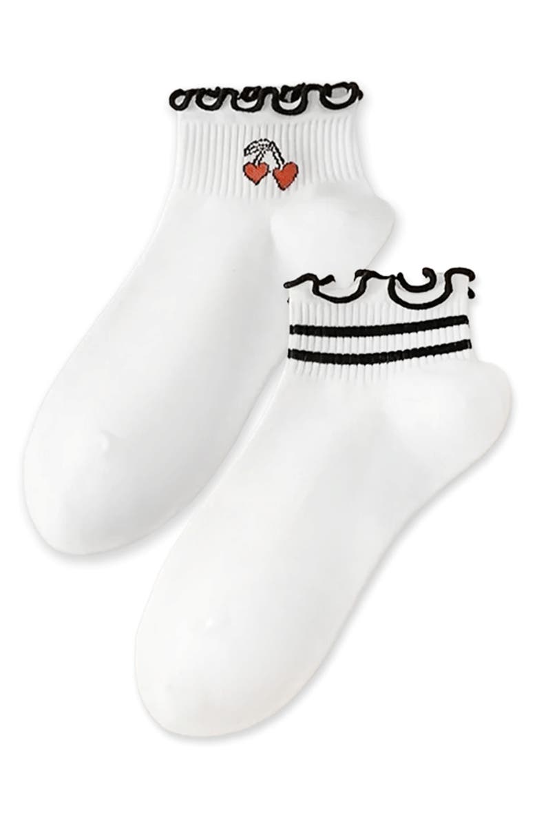 Stems Assorted 2-Pack Ruffle Cotton Blend Ankle Socks, Main, color, 