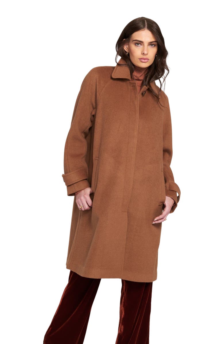 ELLE Collection Melton Coat Teddy, Alternate, color, Toffee