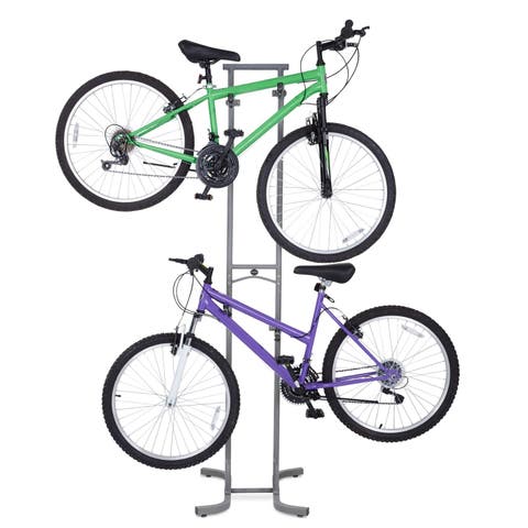 Freestanding Bike Storage Rack with Adjustable Hooks