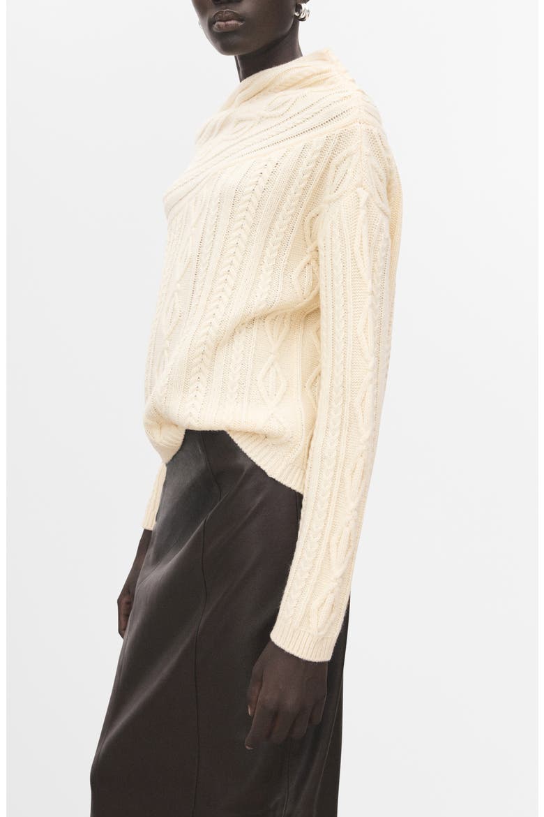 Wolf One-Shoulder Sweater, Main, color, ECRU