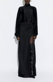LAPOINTE Satin Caftan Top