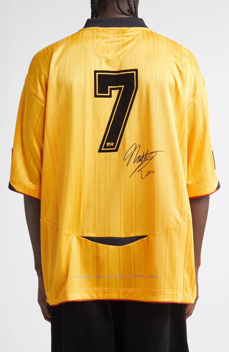 Martine Rose Logo Patch Football Jersey, Alternate, color, Yellow
