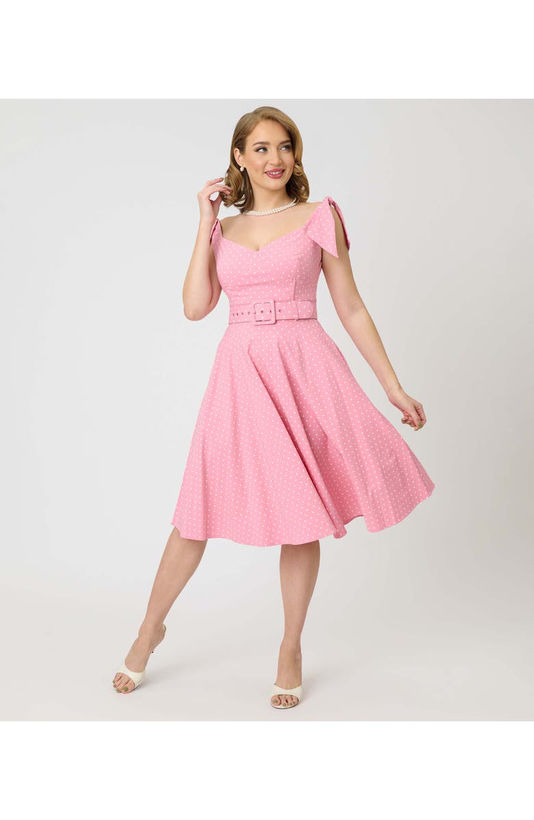 Unique Vintage Prairie Swing Dress, Main, color, Pink & White Gingham