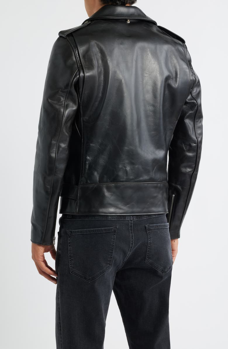 Schott NYC Perfecto Heavyweight Leather Moto Jacket, Alternate, color, Black