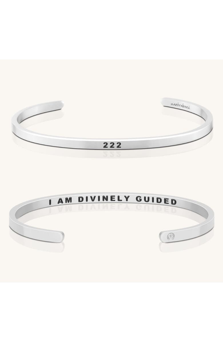 Mantra Angel Number 222 - I Am Divinely Guided bracelet, Main, color, Silver