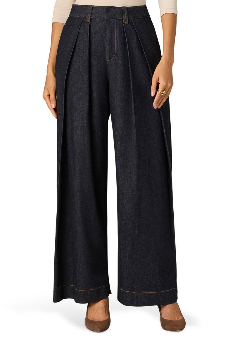 Skyrise Flat Front Wide Leg Jeans, Main, color, INDIGO